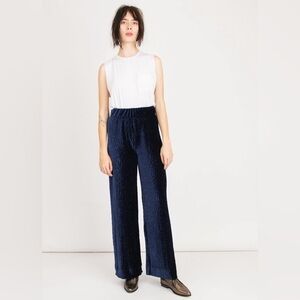 NWT Anthropologie The Odells Velvet Wide-Leg Pants Herringbone Pattern Small